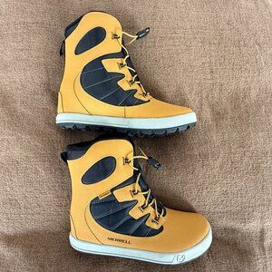 Merrell Youth Winter Boots Yellow Black Size 5Y EU 36 New